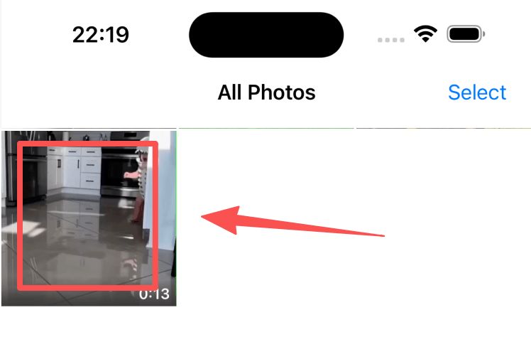 Ouvrir l'app Photos pour voir la vidéo ou l'image Threads enregistrée