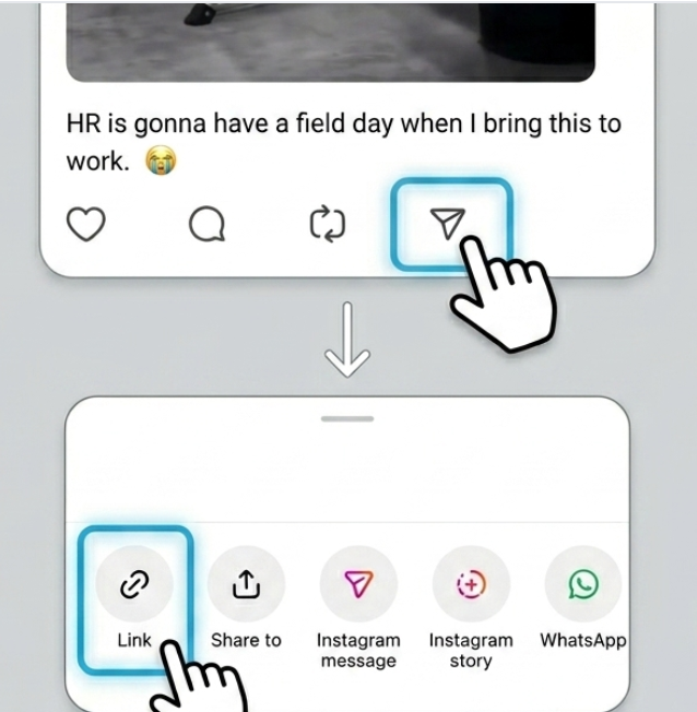 Copiar el enlace del video de Threads